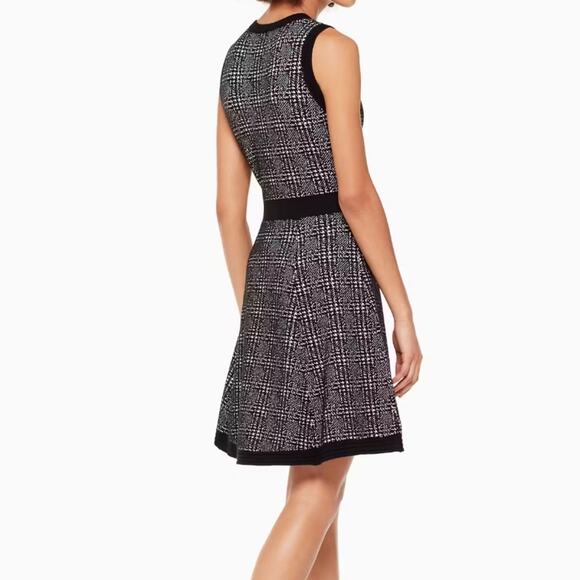 Kate Spade Black White Out West Mod Plaid Sweater Dress S - Picture 2 of 10